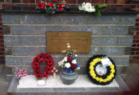 Memorial with wreaths